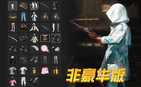 【非豪华版】悲喜战神套+水色突击套+信条+闪耀套装+熊猫+夏日冲浪MINI14+悠扬情歌98K+你的第一锅+胜利之舞124+特殊问候成品号